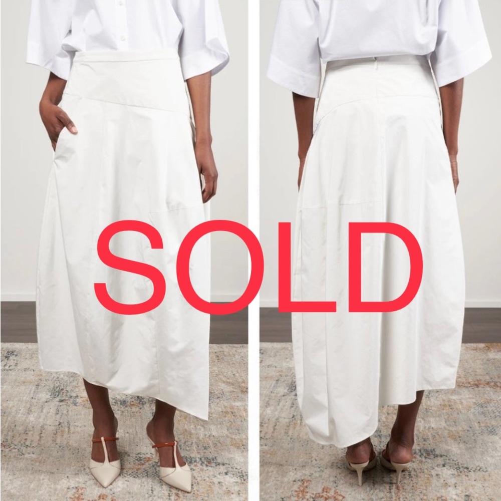 Tibi size 2 balloon asymmetrical hem white skirt.